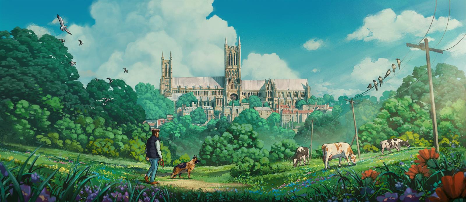 Lincoln Cathedral in the style of Ghibli (2023)